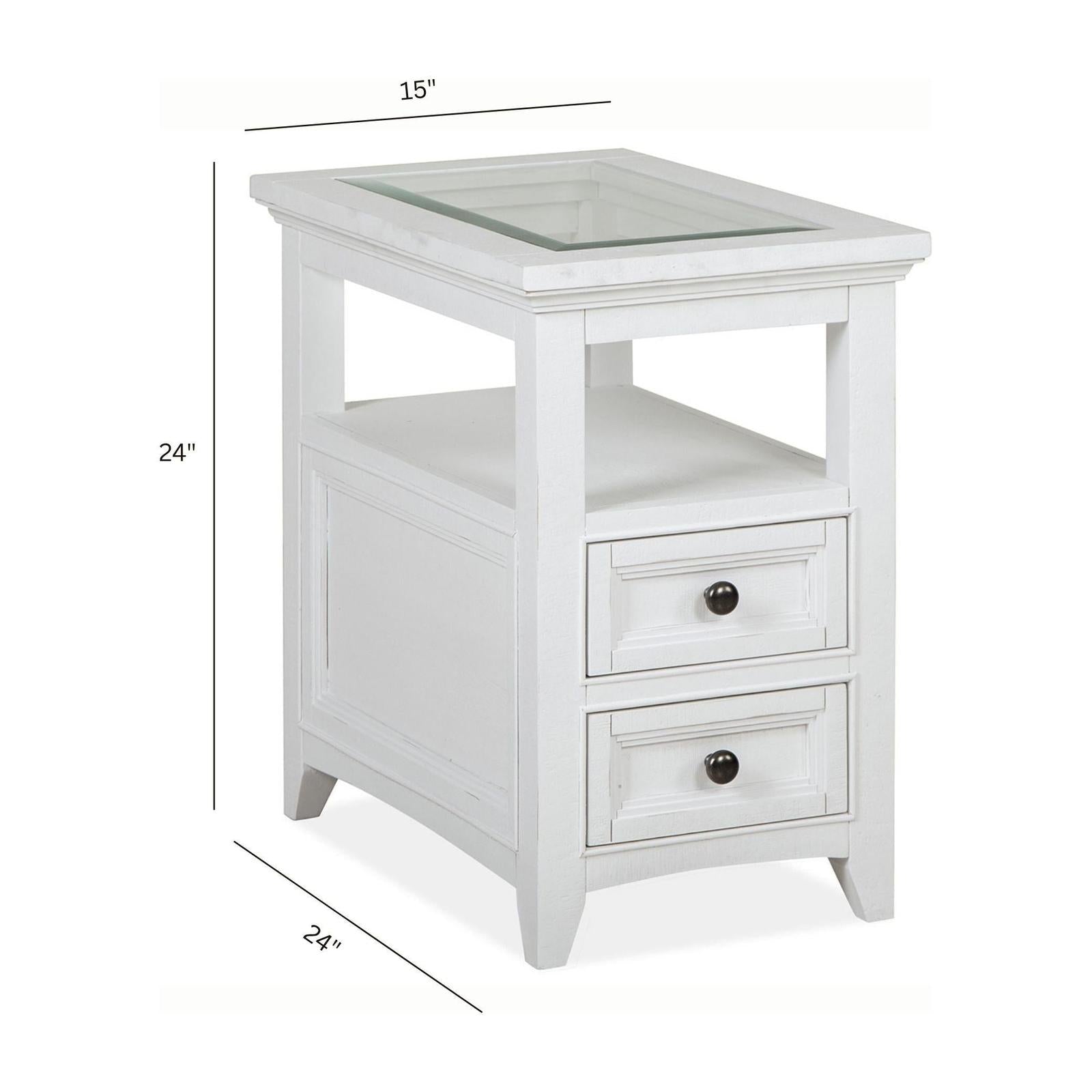 Magnussen Home Heron Cove Chalk White Chairside End Table