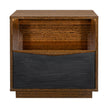 Michael Amini Kayner 1-Drawer Nightstand with LED Lights - Charcoal