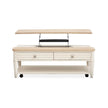 Salt Life Home Echo Isles Sea Pearl and Driftwood Lift Top Storage Cocktail Table with Casters