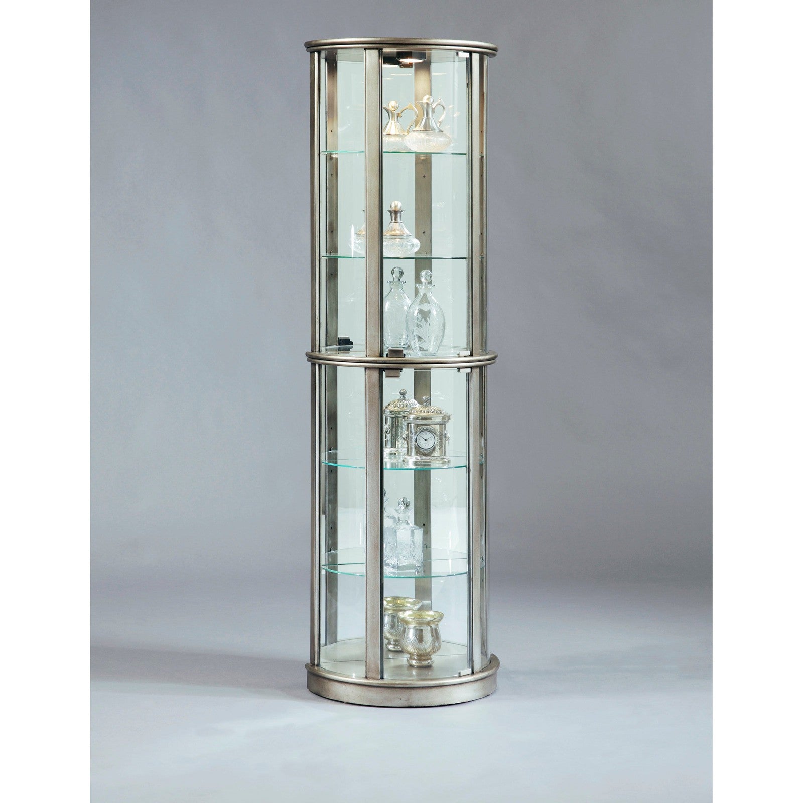 Pulaski Furniture PFC Curios Lighted Curio Half Round 5 Shelf Cabinet