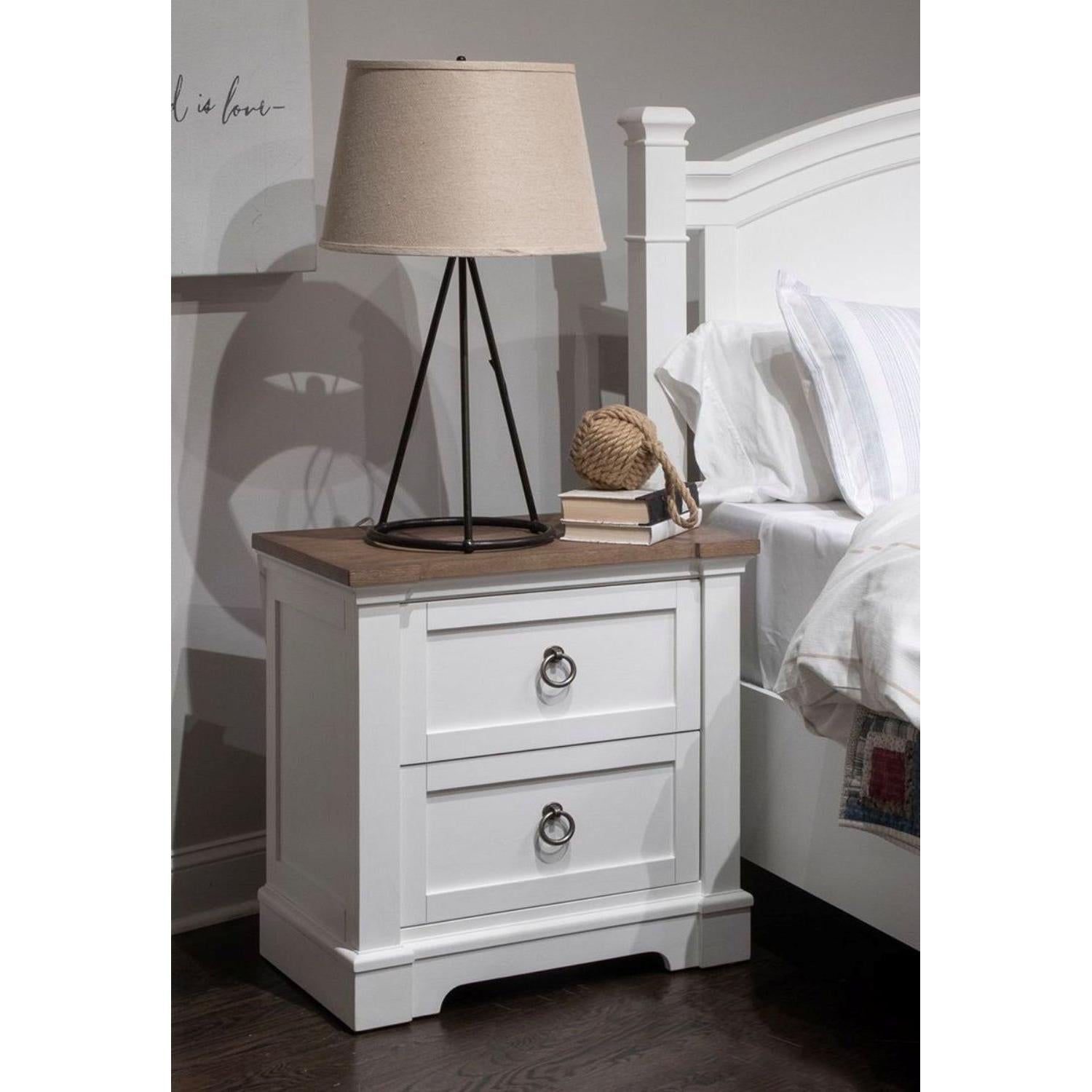 Magnussen Home Kingston Whisper White & Cerused Nutmeg Drawer Nightstand