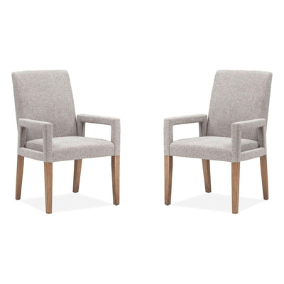 Magnussen Home Lindon Belgian Wheat Upholstered Arm Chair Set of 2