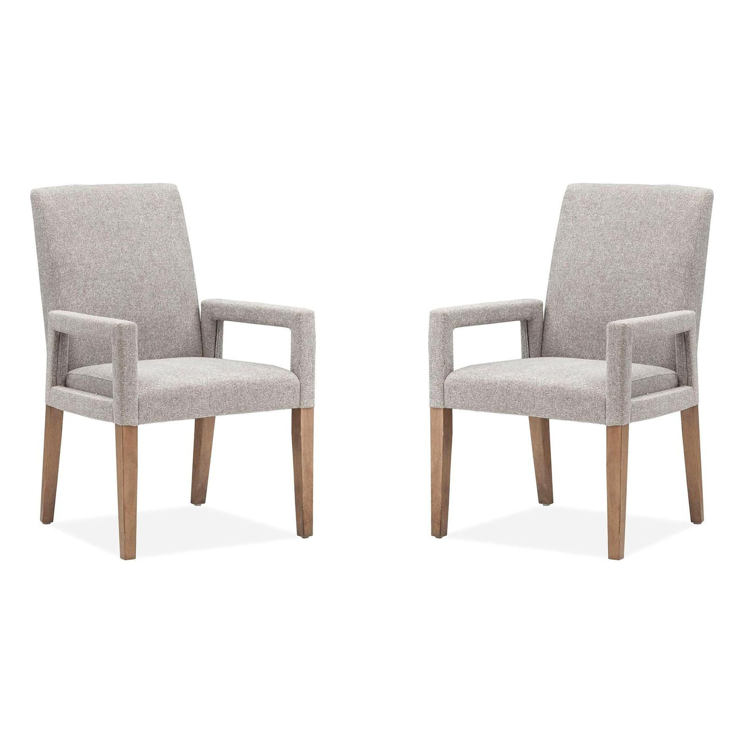 Magnussen Home Lindon Belgian Wheat Upholstered Arm Chair Set of 2