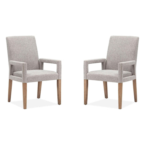 Magnussen Home Lindon Belgian Wheat Upholstered Arm Chair Set of 2