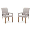 Magnussen Home Lindon Belgian Wheat Upholstered Arm Chair Set of 2