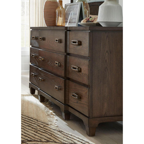 Salt Life Home Sugar Mill Spiced Rum Drawer Dresser with Shaped Mirror