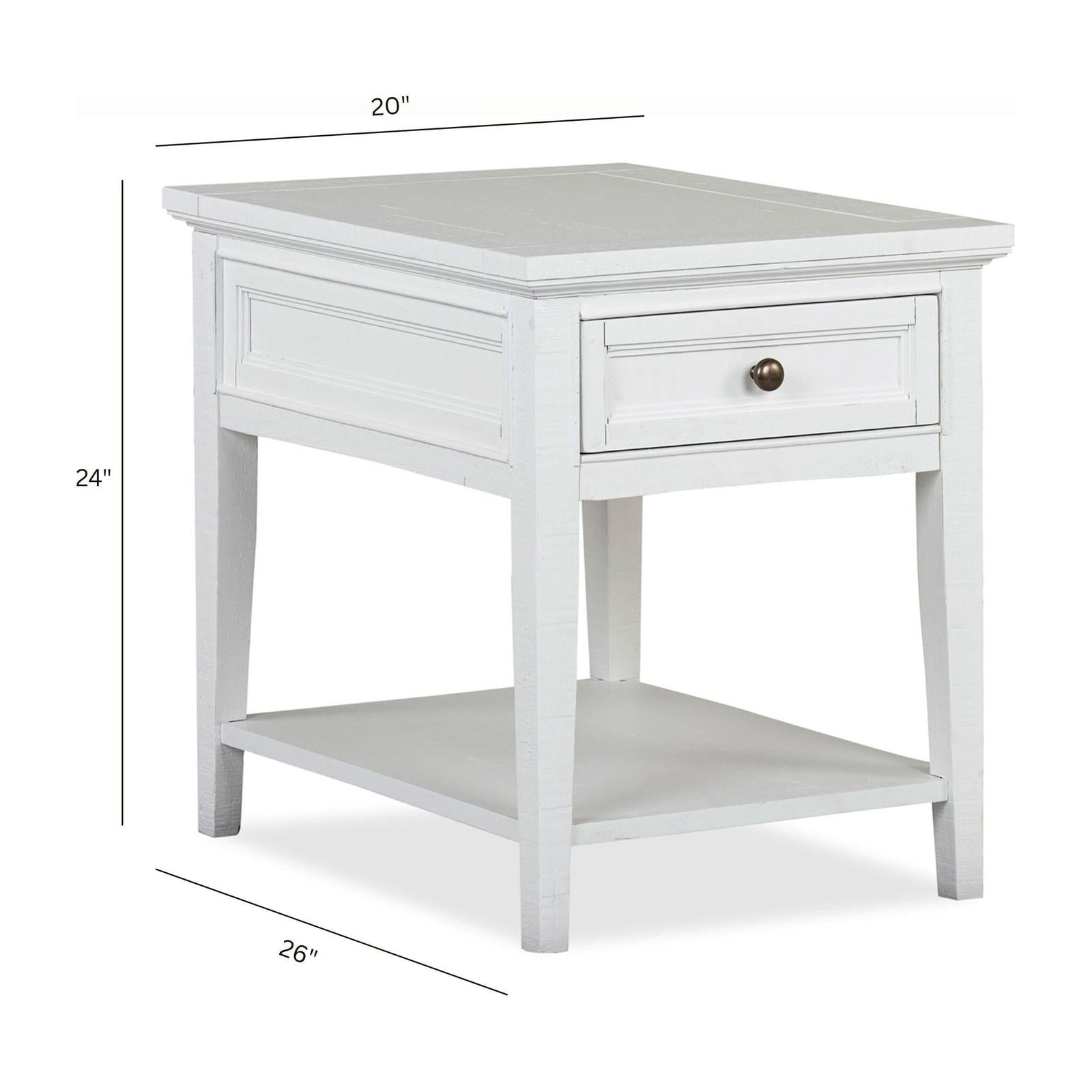 Magnussen Home Heron Cove Chalk White Rectangular End Table