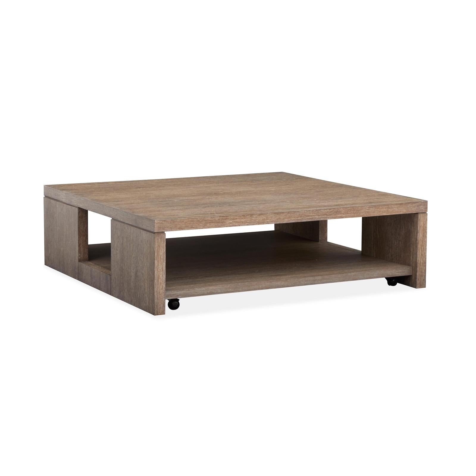 Magnussen Home Conway Spiced Brown Square Cocktail Table With Casters