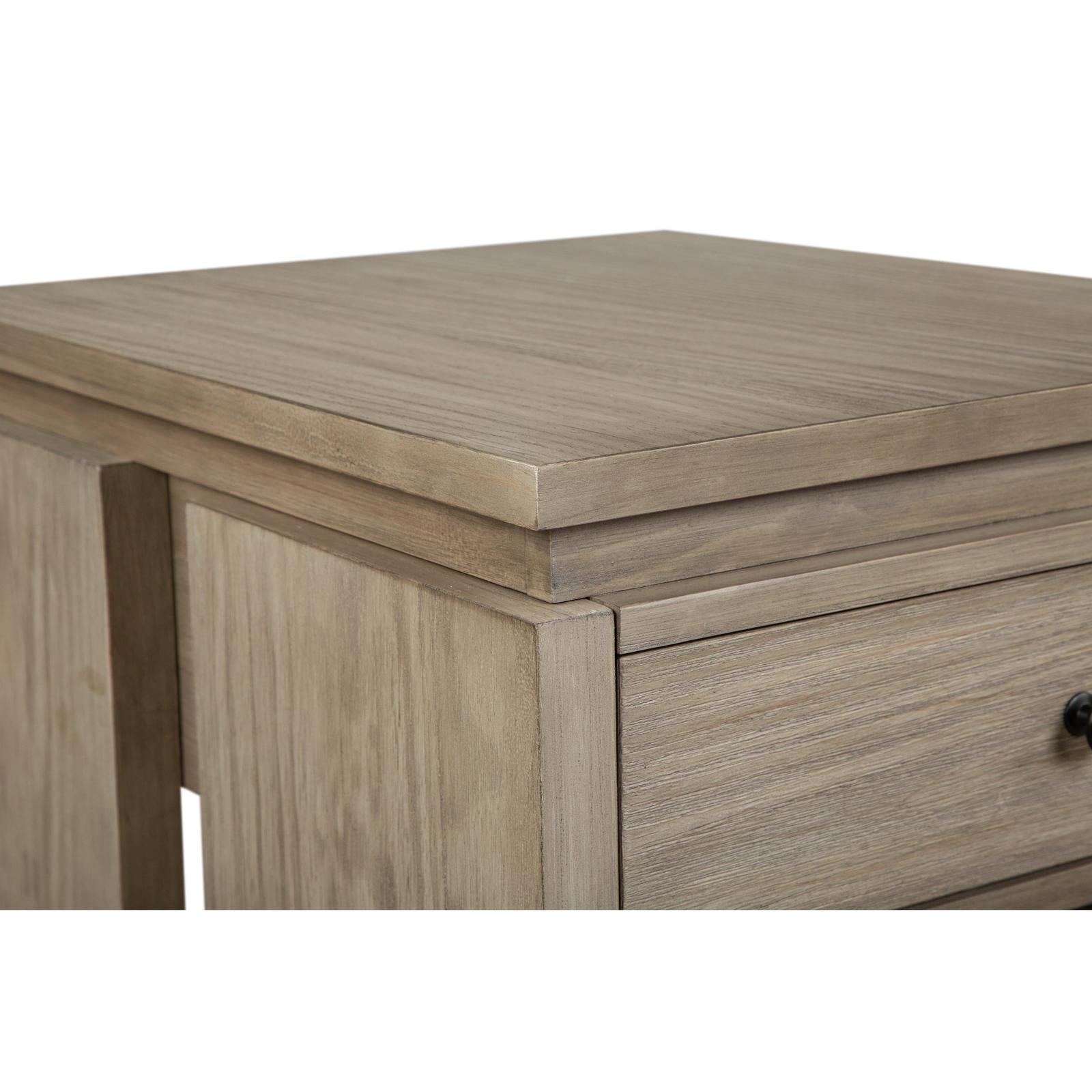 Magnussen Home Conrad Stone Harbor Grey Rectangular End Table