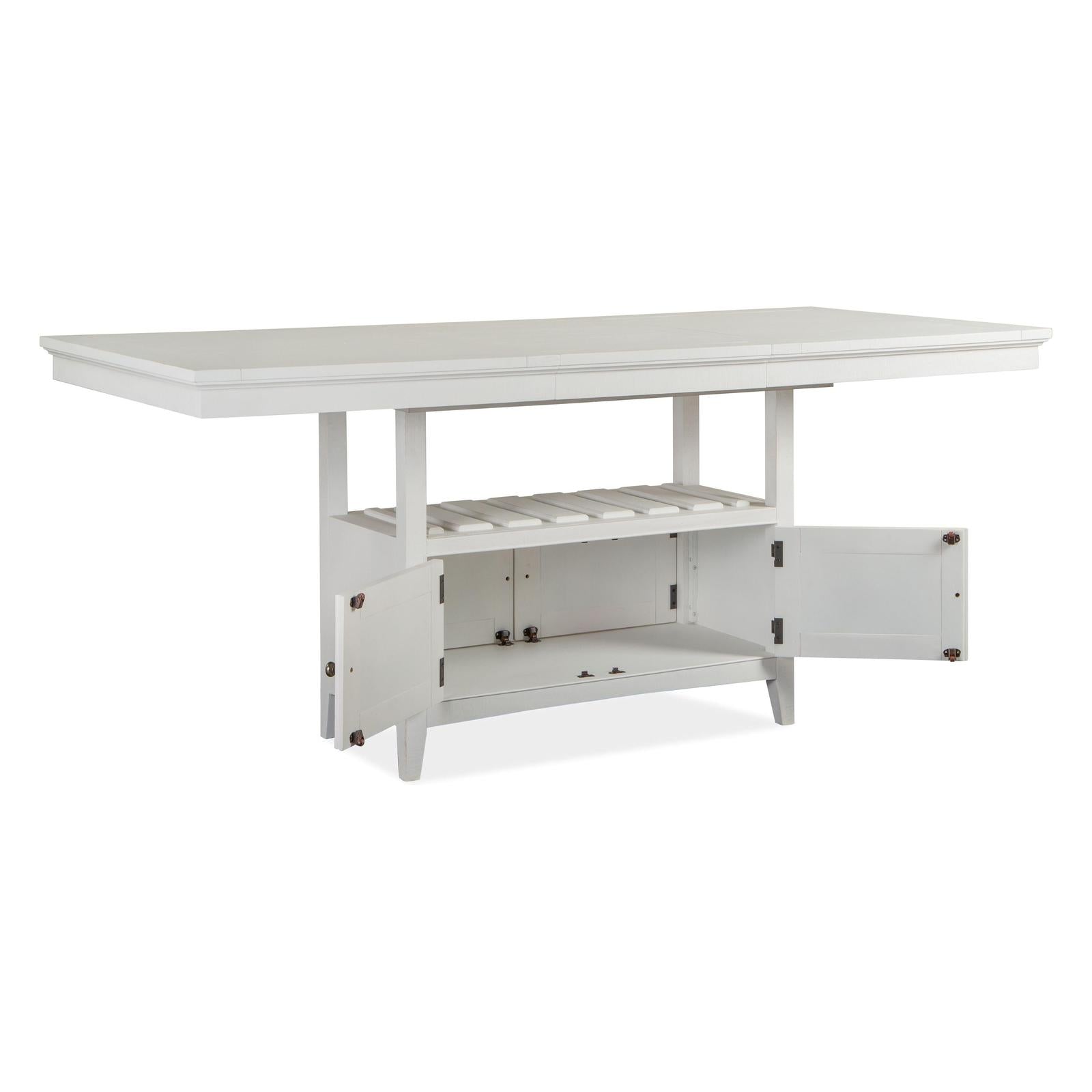 Magnussen Home Heron Cove Chalk White And Dovetail Grey Extendable Counter Height Dining Table