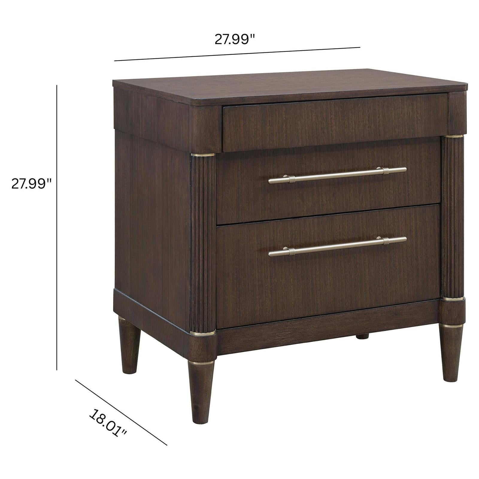 Pulaski Furniture Asher Park Piano Brown 3 Drawer Nightstand