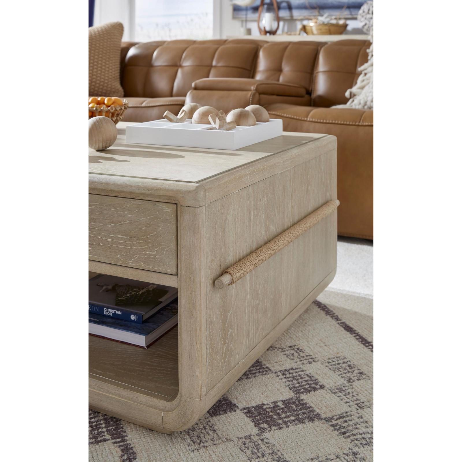 Salt Life Home Sunset Cove Sanibel Brown Rectangular Cocktail Table with Casters