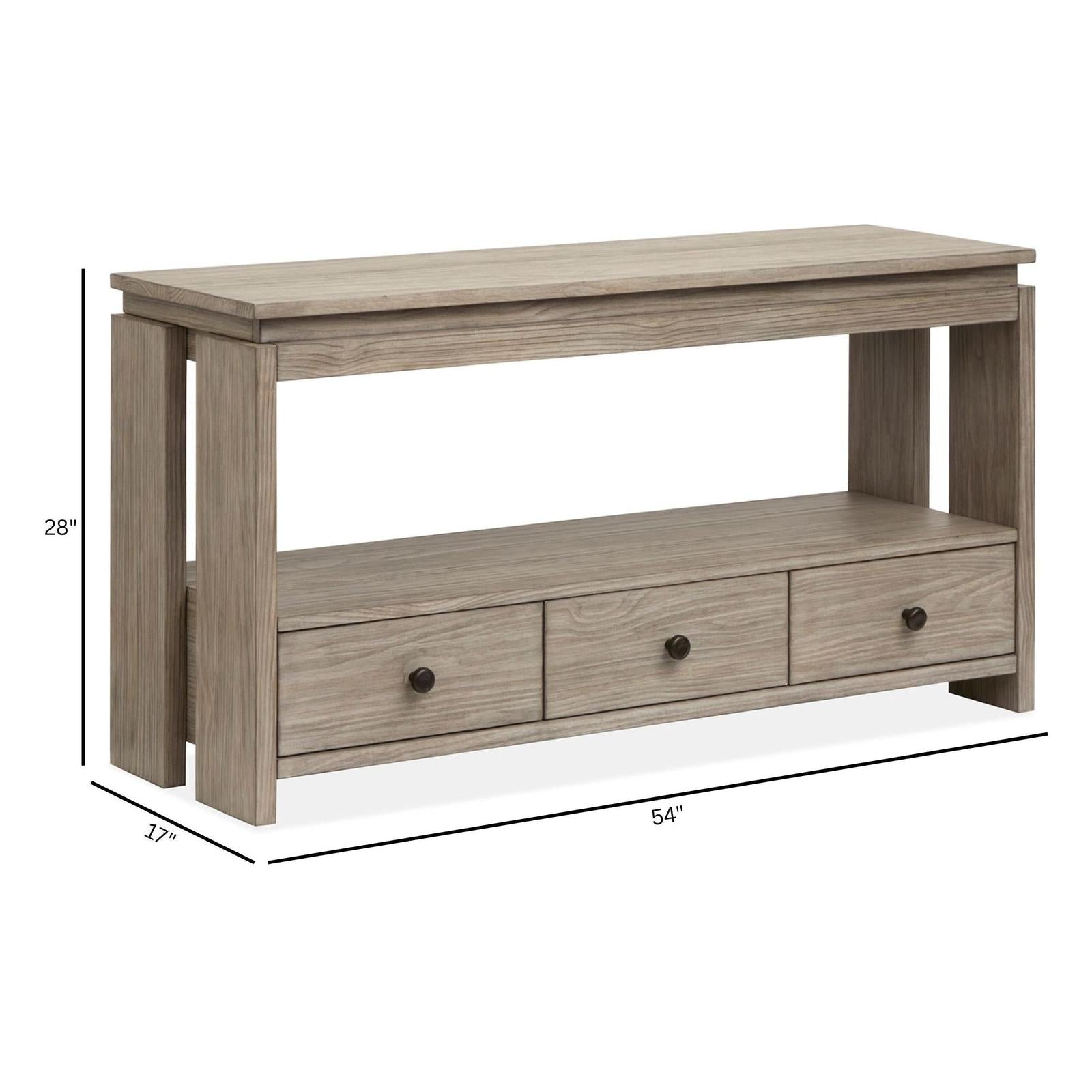 Magnussen Home Conrad Stone Harbor Grey Rectangular Sofa Table