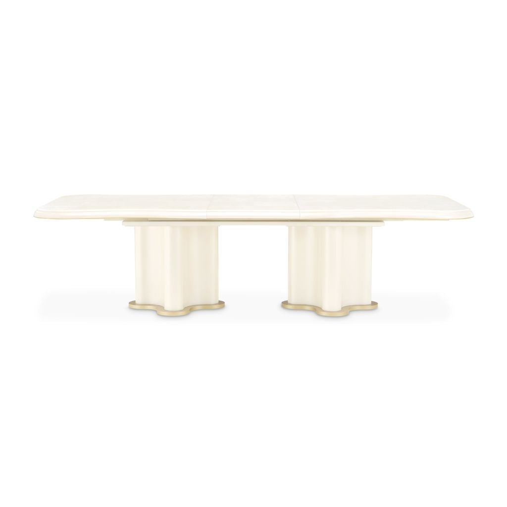 Michael Amini La Terrazza Double Pedestal Dining Table - Creamy Pearl