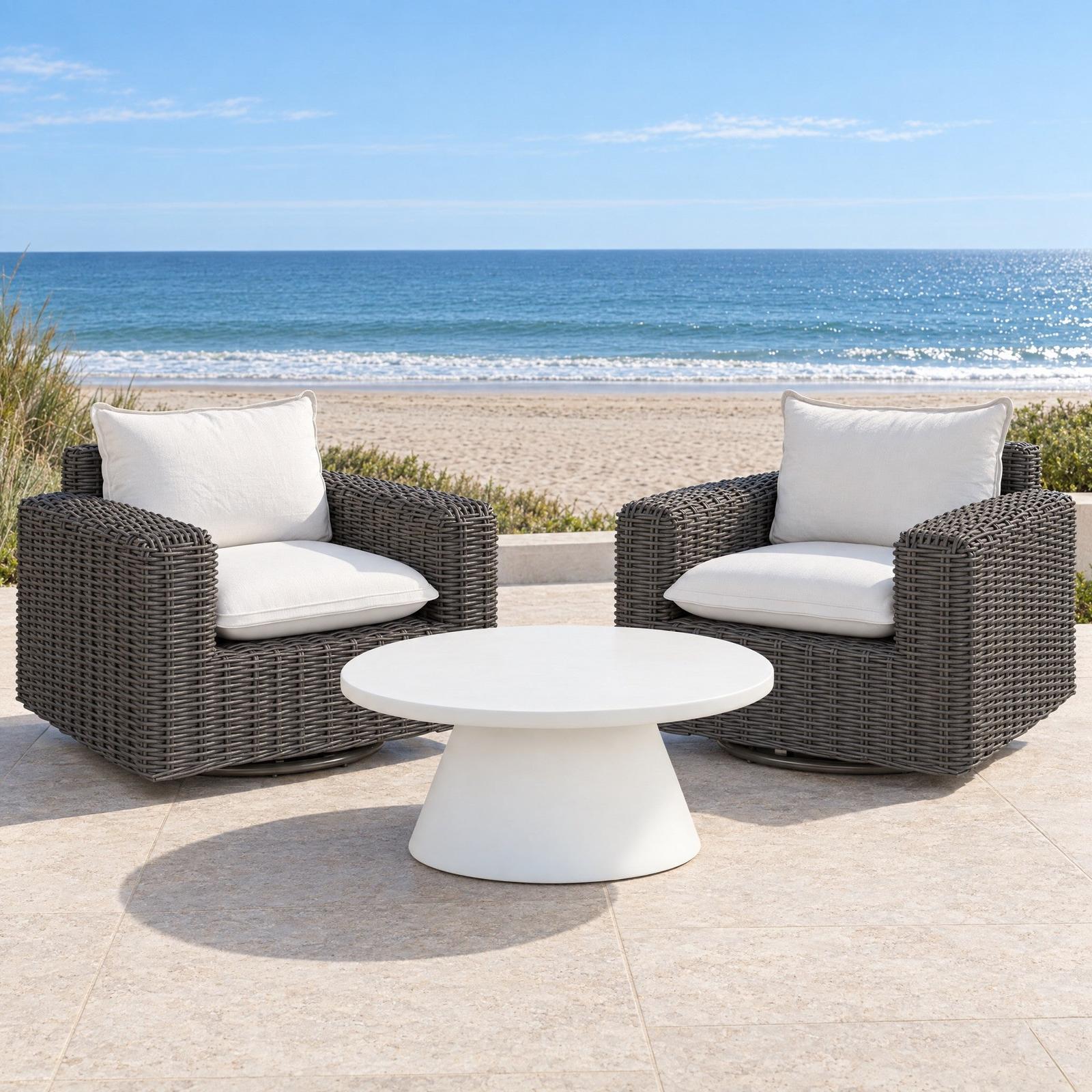 Sunset West Bone Pedestal Coffee Table