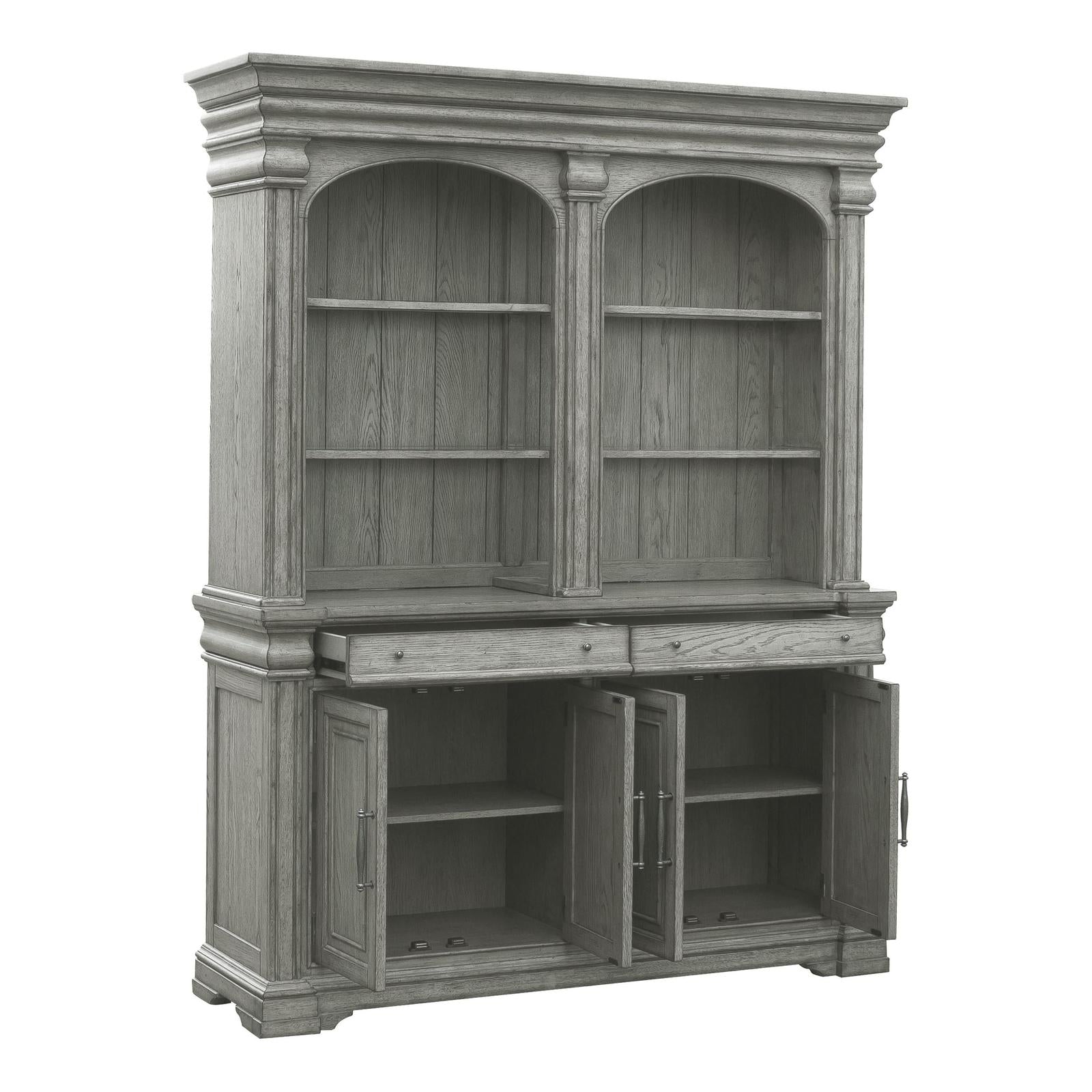 Pulaski Madison Ridge Bluff Grey Server With Hutch