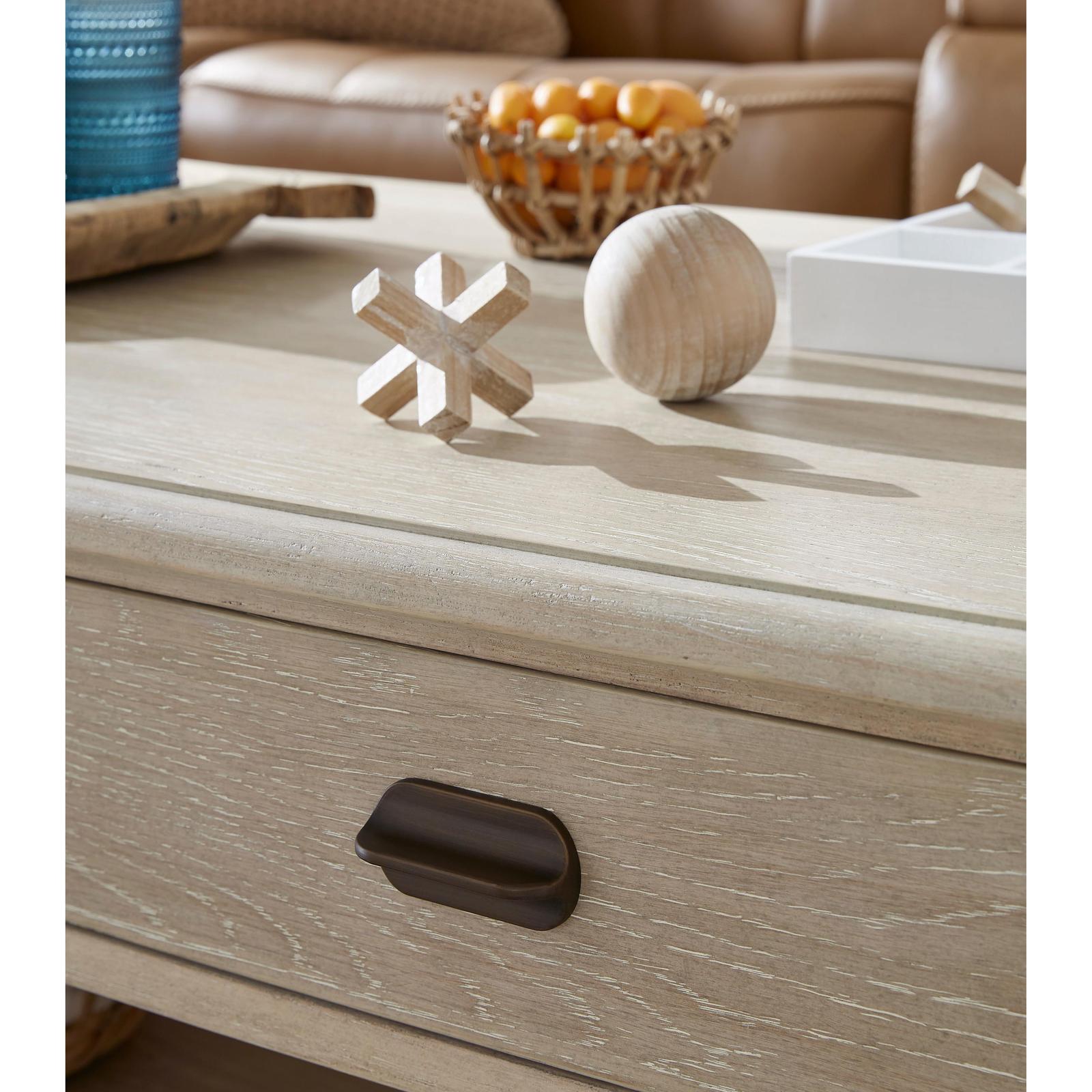 Salt Life Home Sunset Cove Sanibel Brown Rectangular Cocktail Table with Casters