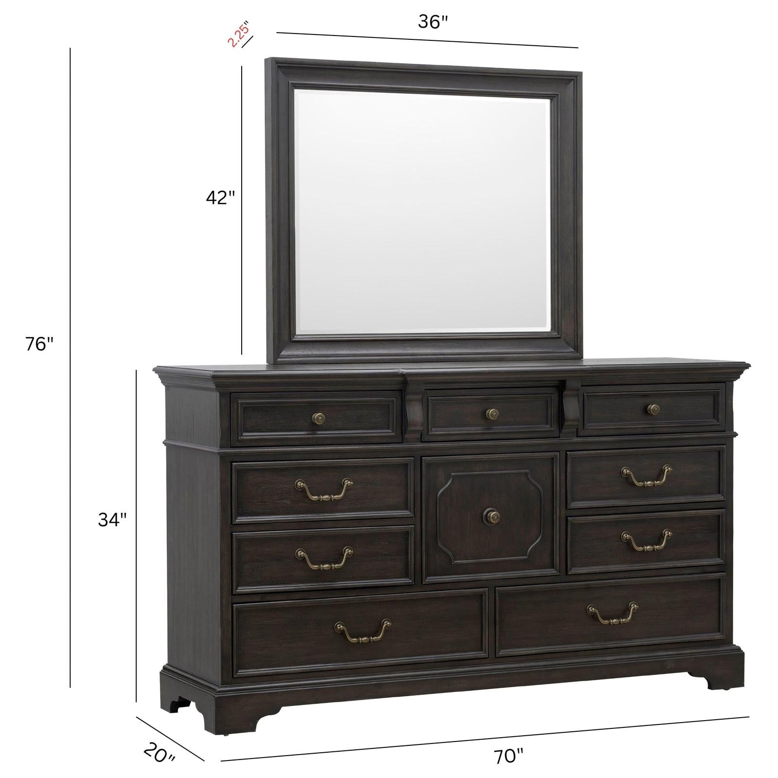Pulaski Furniture Hickory Creek Brown Velvet 10 Drawer Dresser