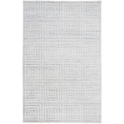 Feizy Redford 8670F Transitional Solid in White/Silver
