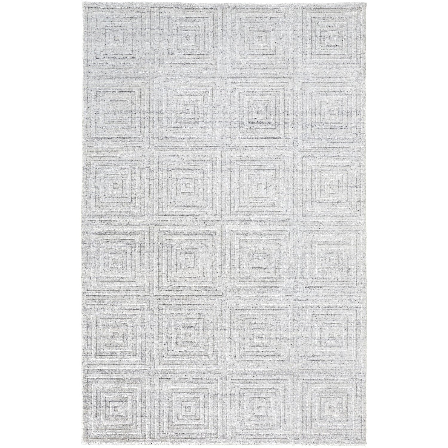 Feizy Redford 8670F Transitional Solid in White/Silver