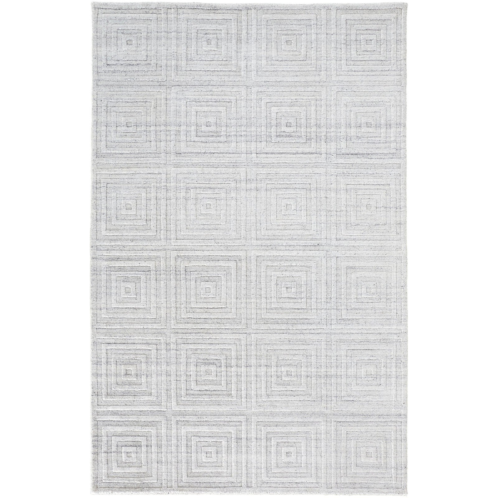Feizy Redford 8670F Transitional Solid in White/Silver