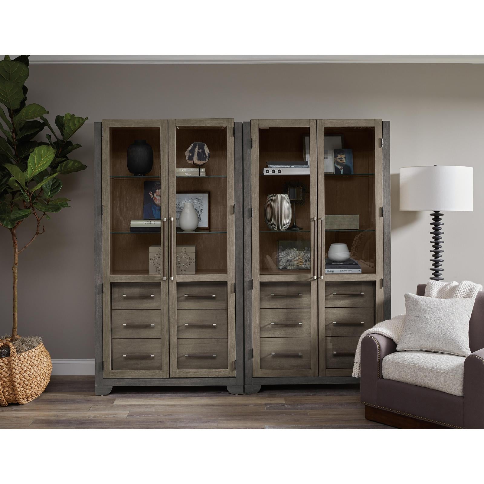 Pulaski Anderson Park Moose Trail And Frontier Brown China Cabinet