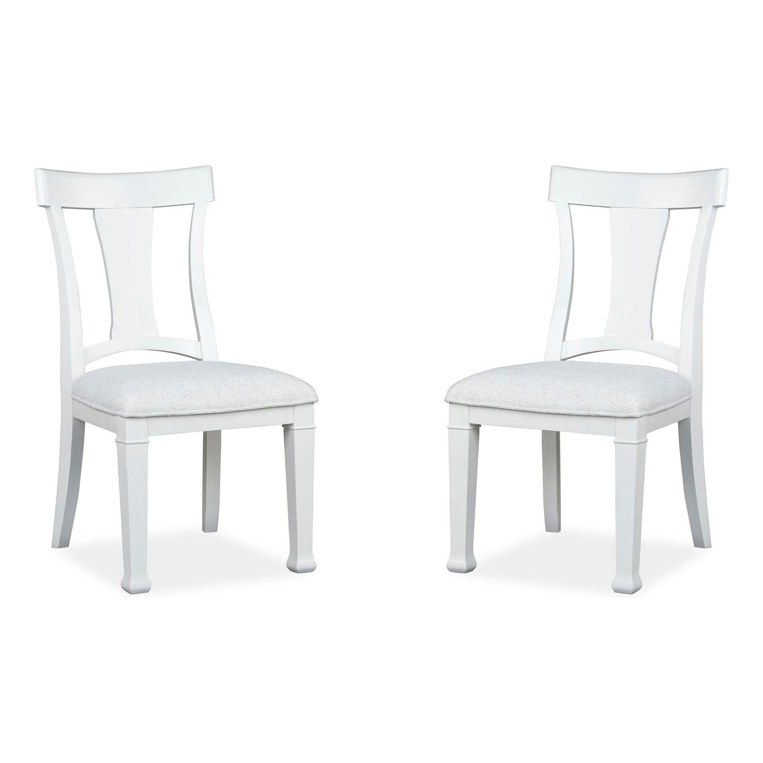 Magnussen Home Kingston Whisper White & Cerused Nutmeg Upholstered Side Chair Set of 2