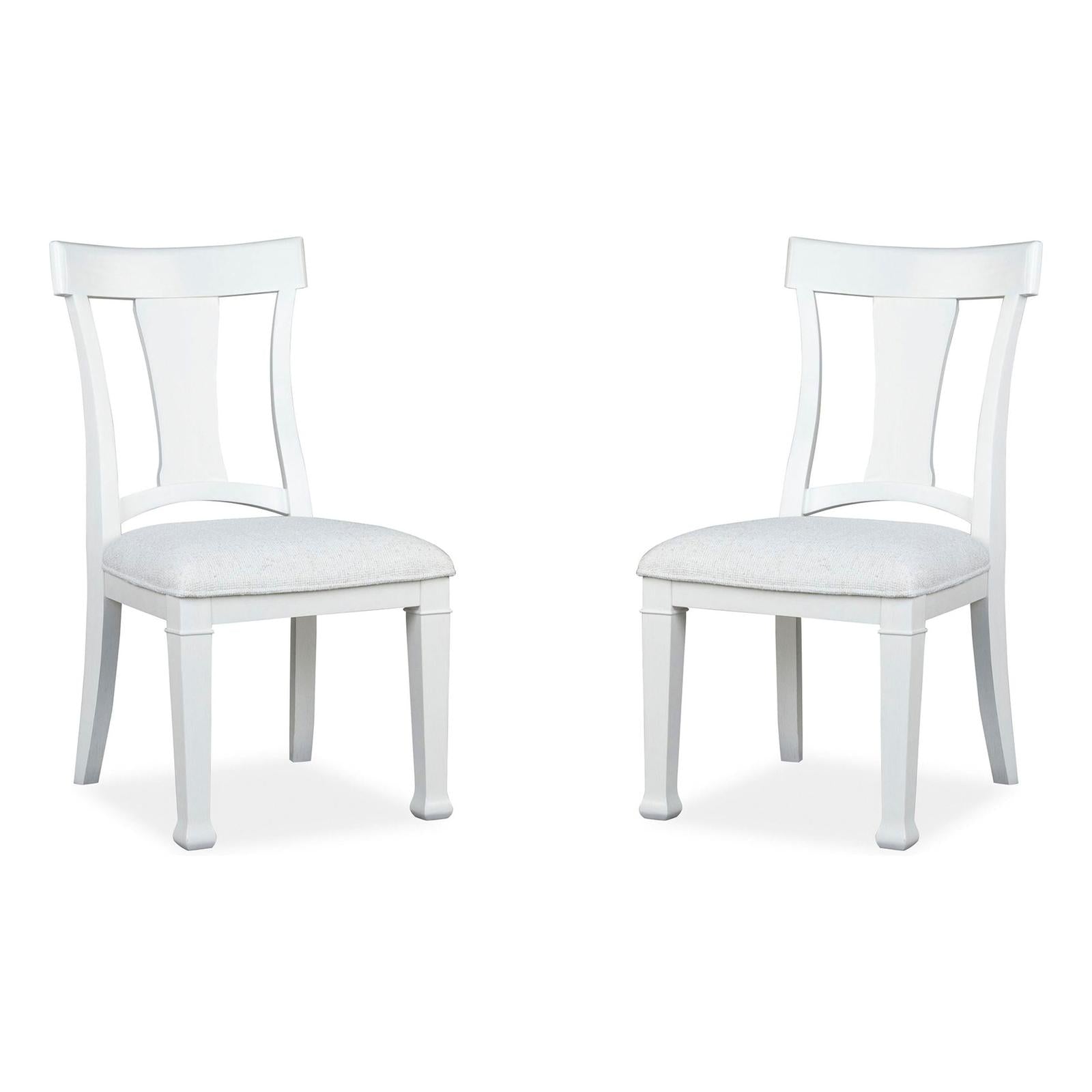 Magnussen Home Kingston Whisper White & Cerused Nutmeg Upholstered Side Chair Set of 2