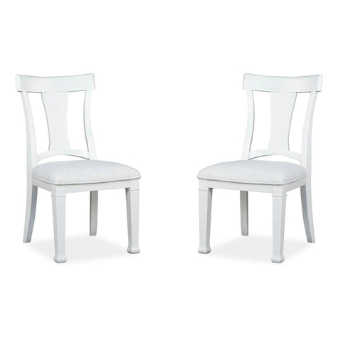 Magnussen Home Kingston Whisper White & Cerused Nutmeg Upholstered Side Chair Set of 2