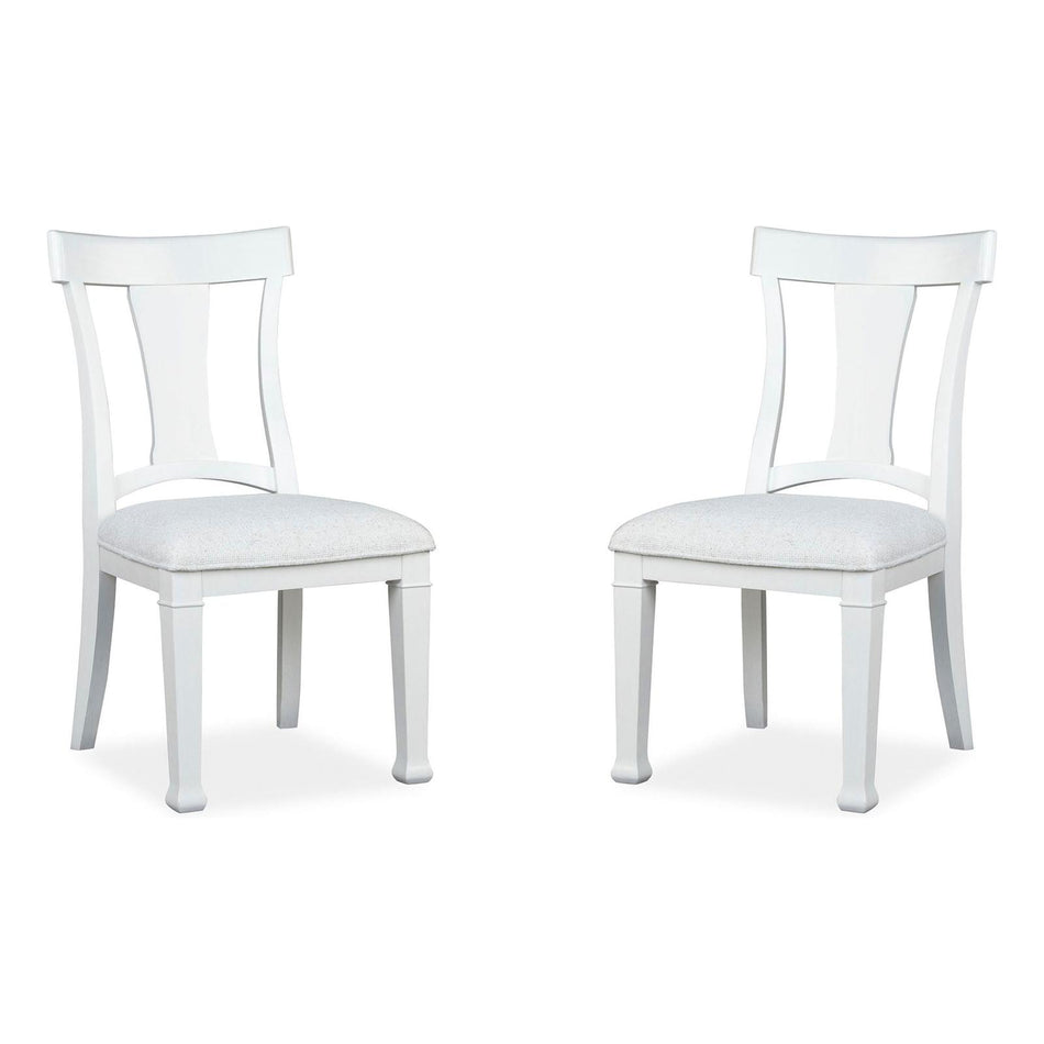 Magnussen Home Kingston Whisper White & Cerused Nutmeg Upholstered Side Chair Set of 2
