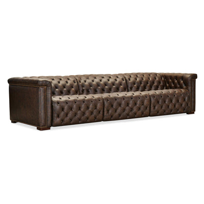 Hooker Furniture Savion Deux 3 Seat Sofa with Two Power Recliners and Three Power Headrests