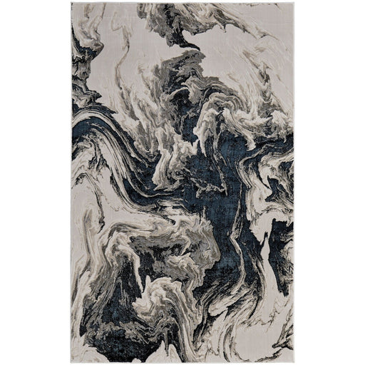Feizy Micah 39LPF Modern Abstract Rug in Ivory/Black/Taupe