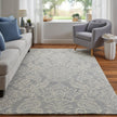 Feizy Belfort 8776F Transitional Medallion Rug in Blue/Ivory