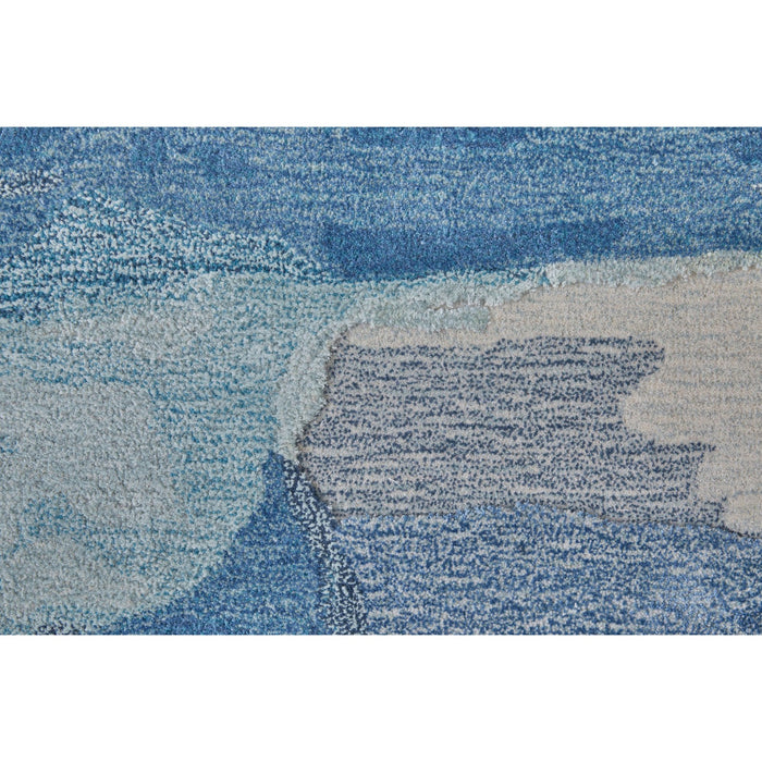 Feizy Anya 8921F Transitional Abstract Rug in Blue/Ivory