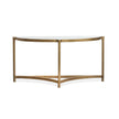 Magnussen Home Cassidy Aged Brass & Volakas Classic Demilune Sofa Table