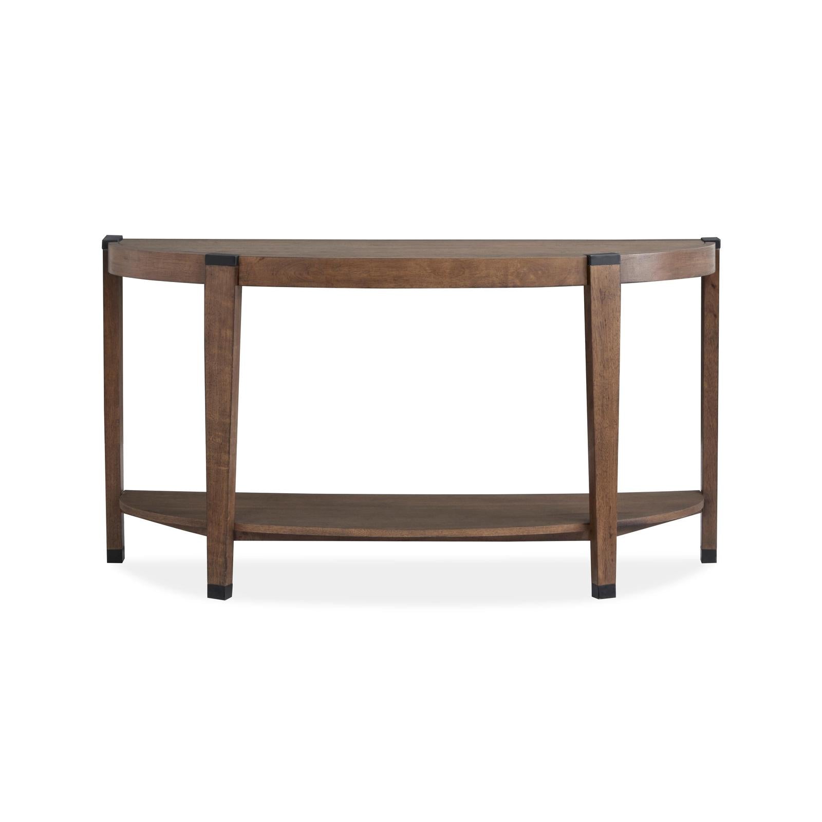 Magnussen Home Kaysen Wallaby And Matte Black Demilune Sofa Table