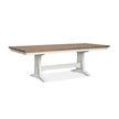 Magnussen Home Kingston Whisper White & Cerused Nutmeg Extendable Trestle Dining Table