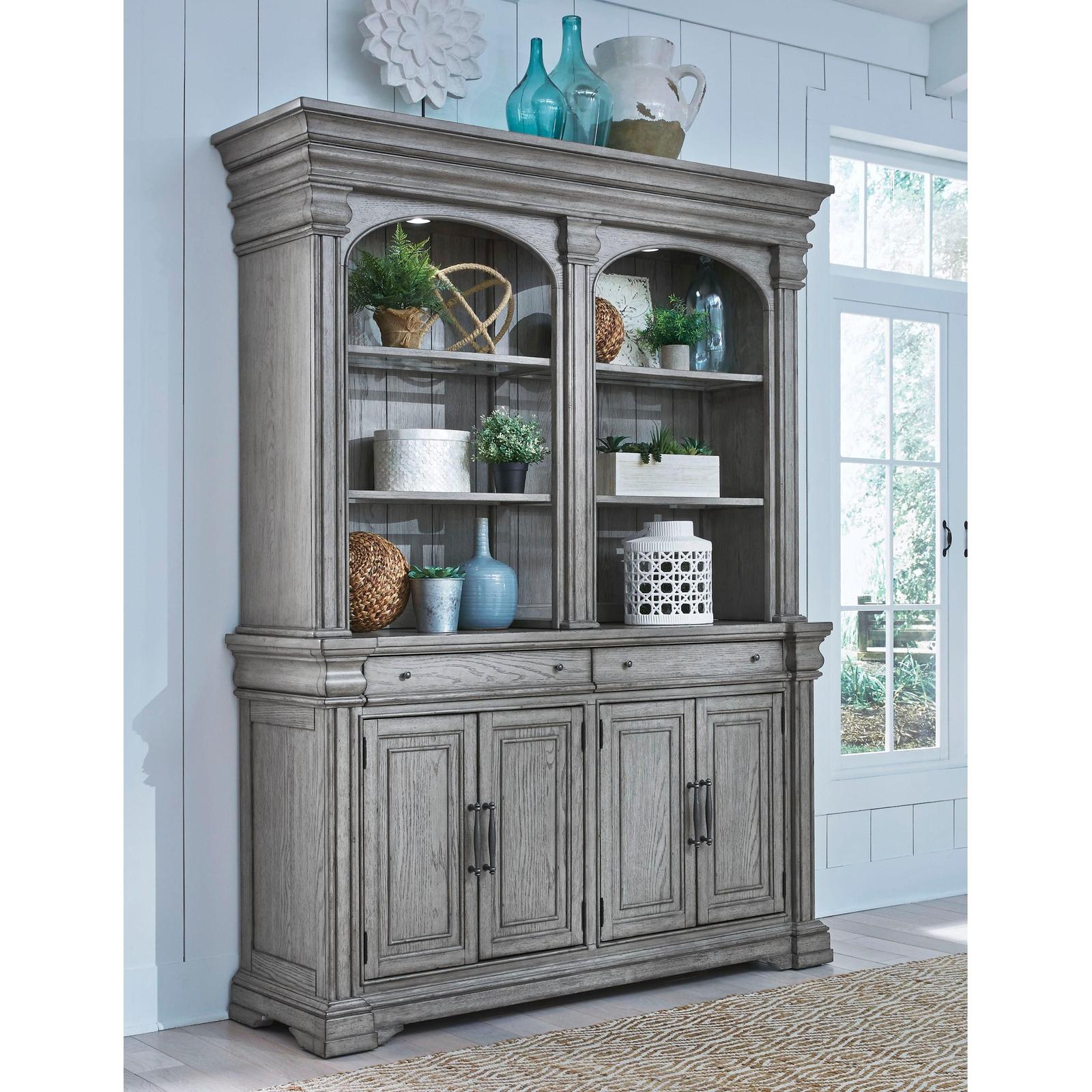 Pulaski Madison Ridge Bluff Grey Server With Hutch