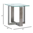 Magnussen Home Holden Aged Pewter & Chrome Pucks Rectangular End Table