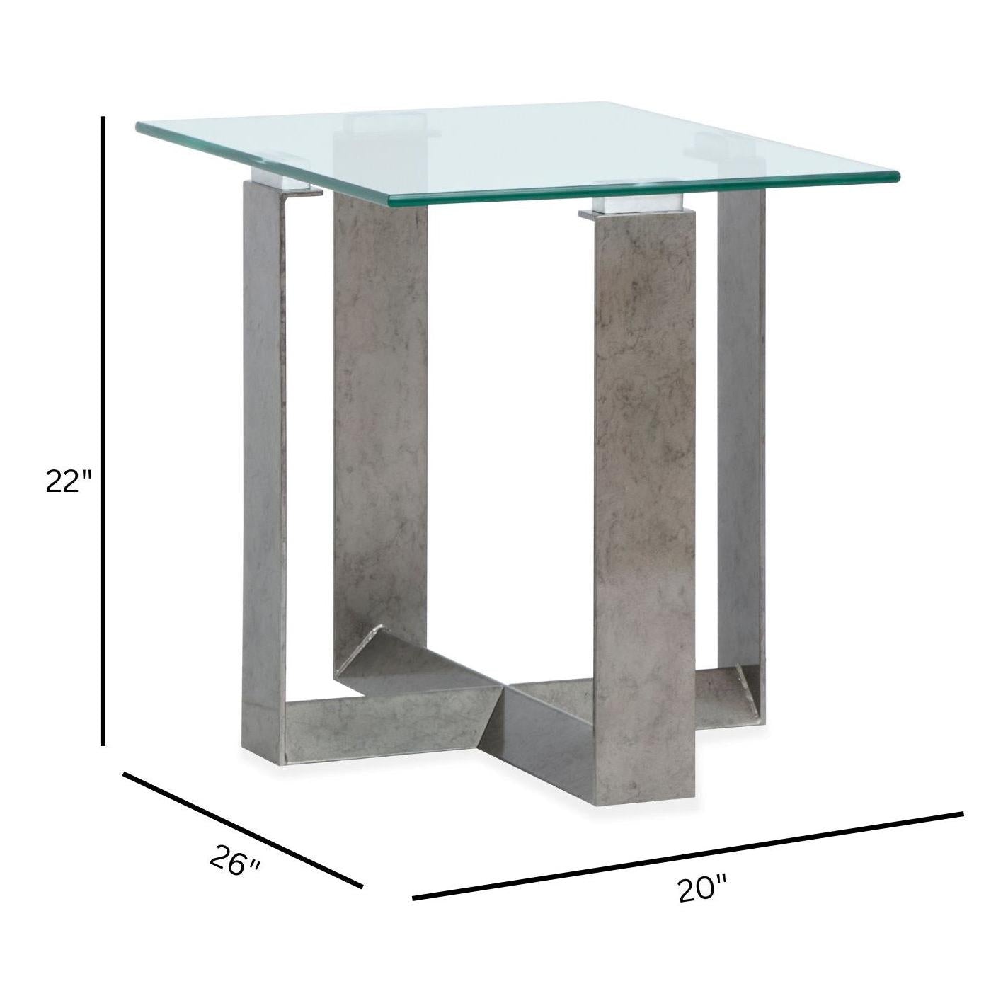 Magnussen Home Holden Aged Pewter & Chrome Pucks Rectangular End Table