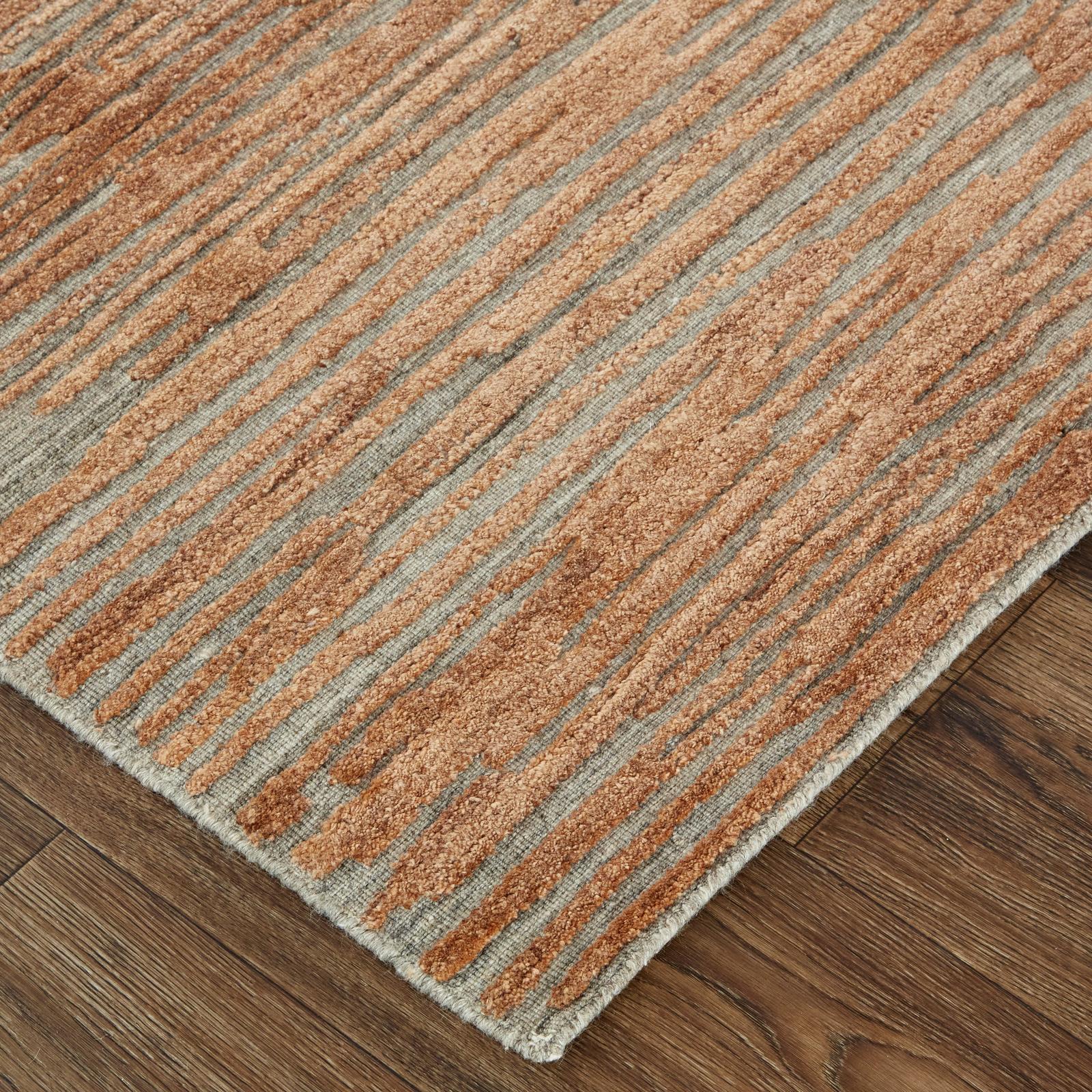 Feizy Braeside T8005 Transitional Abstract, Orange/Gray, Rug