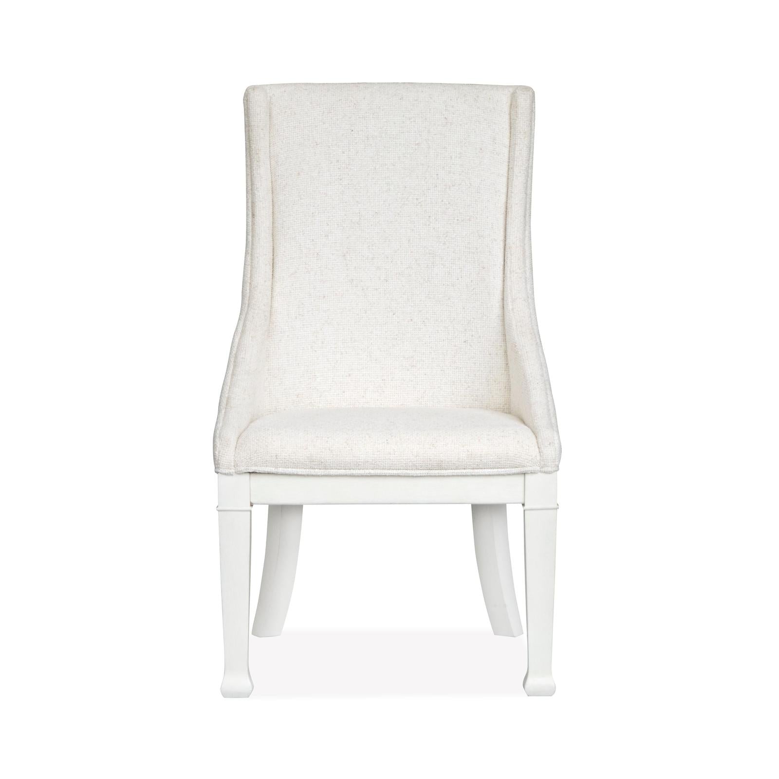 Magnussen Home Kingston Whisper White & Cerused Nutmeg Upholstered Host Chair Set of 2