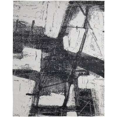 Feizy Coda 8927F Modern Abstract Rug in Black/White