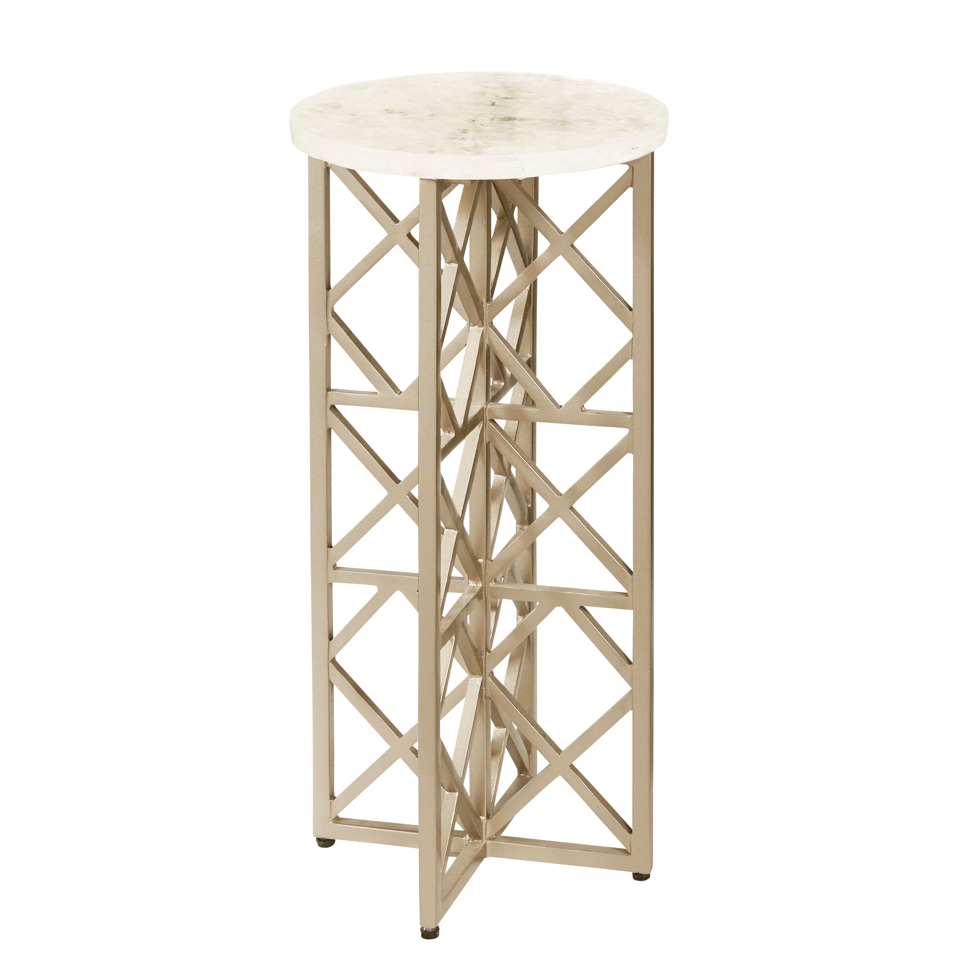Pulaski Furniture Accents Gypsum Stone-Top Drink Table with Metal Base