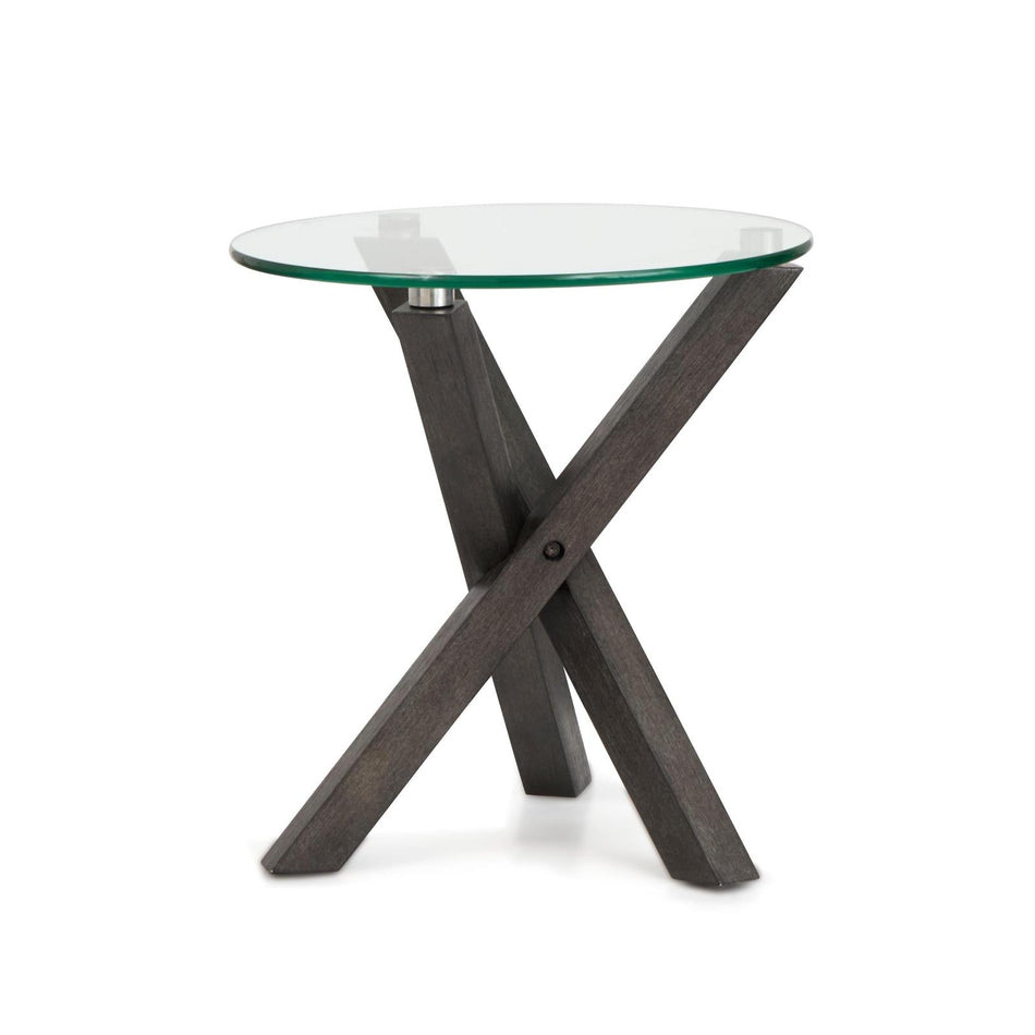 Magnussen Home Jax Carbon Shadow & Chrome Round End Table