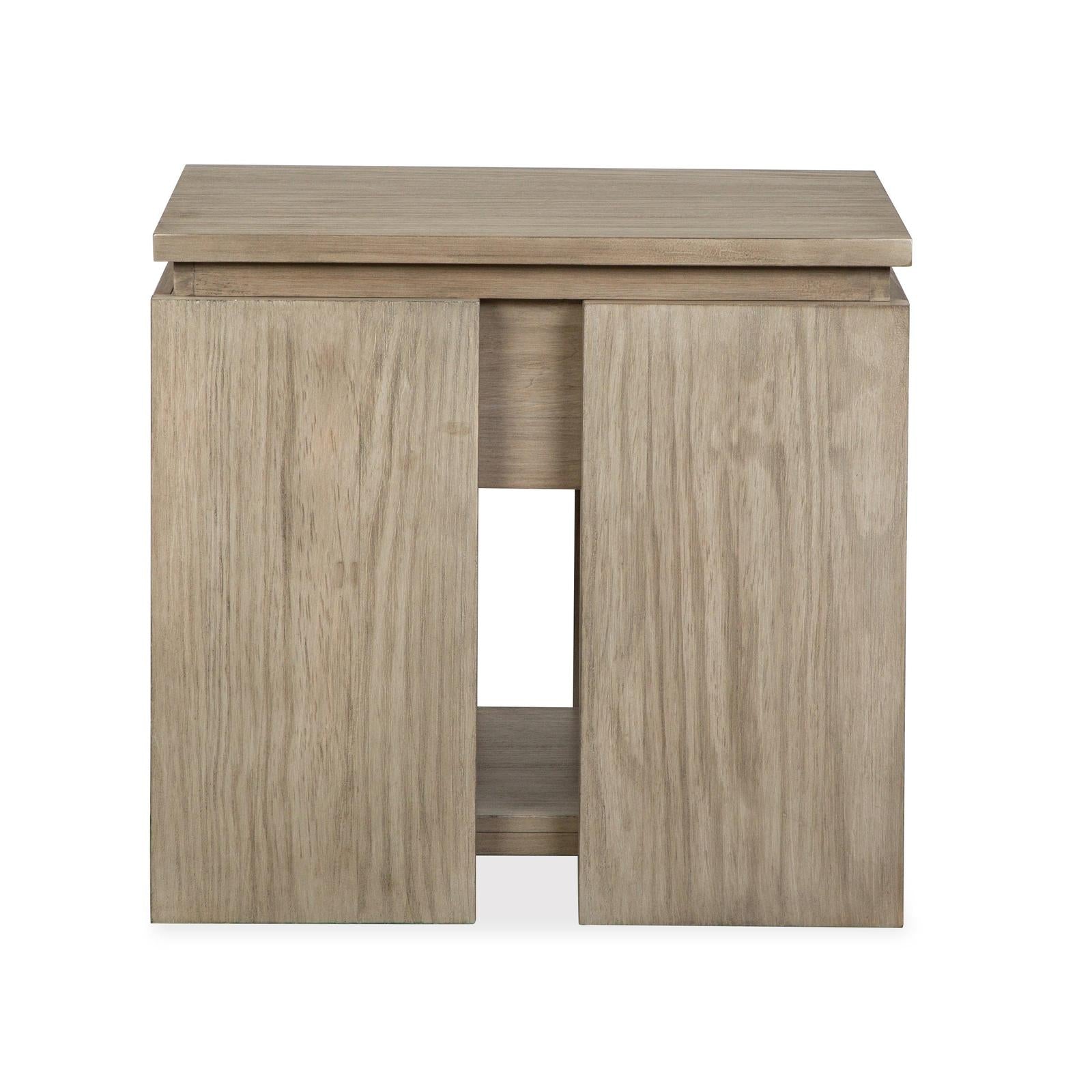 Magnussen Home Conrad Stone Harbor Grey Rectangular End Table