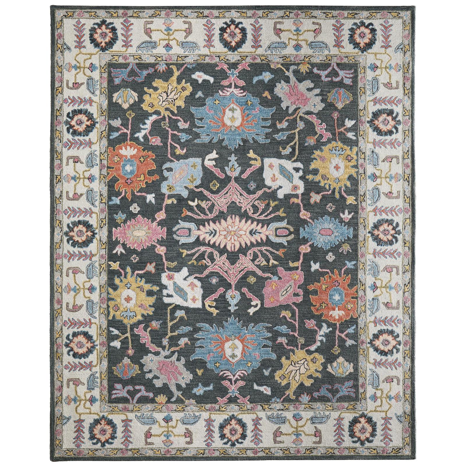 Feizy Springfield 8A47F Traditional Floral & Botanical, Gray/Ivory/Blue, 12' x 15' Rug