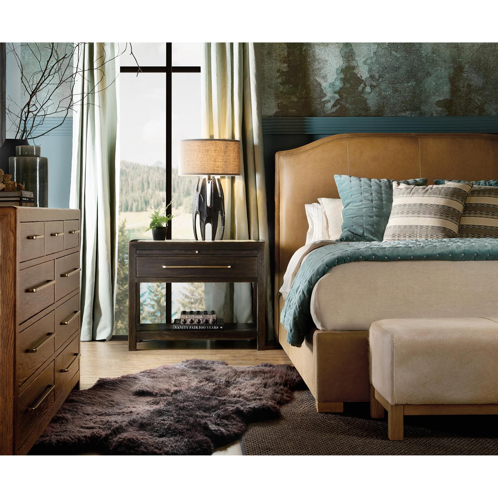 Hooker Furniture Driftwood One-Drawer Nightstand with Stone