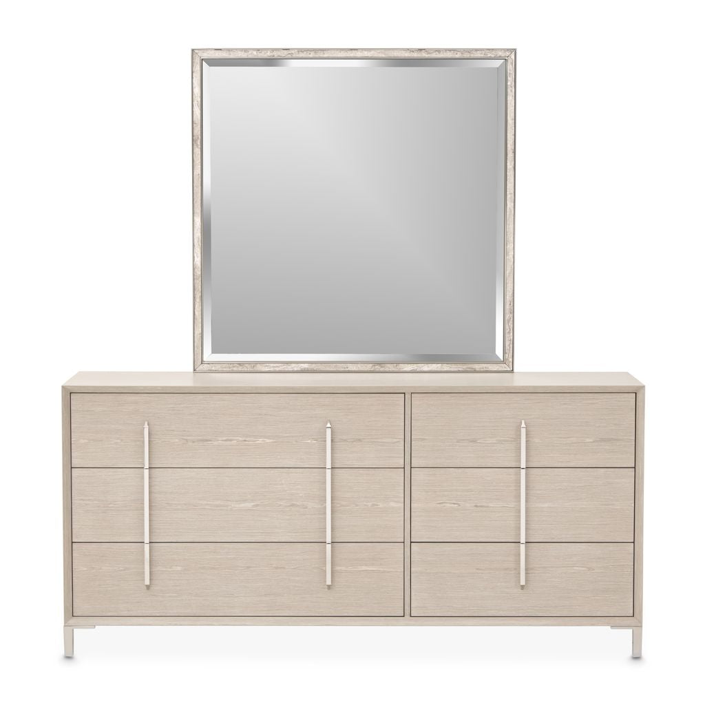 Michael Amini Lotus Bay Large Dresser with Mirror - Sand