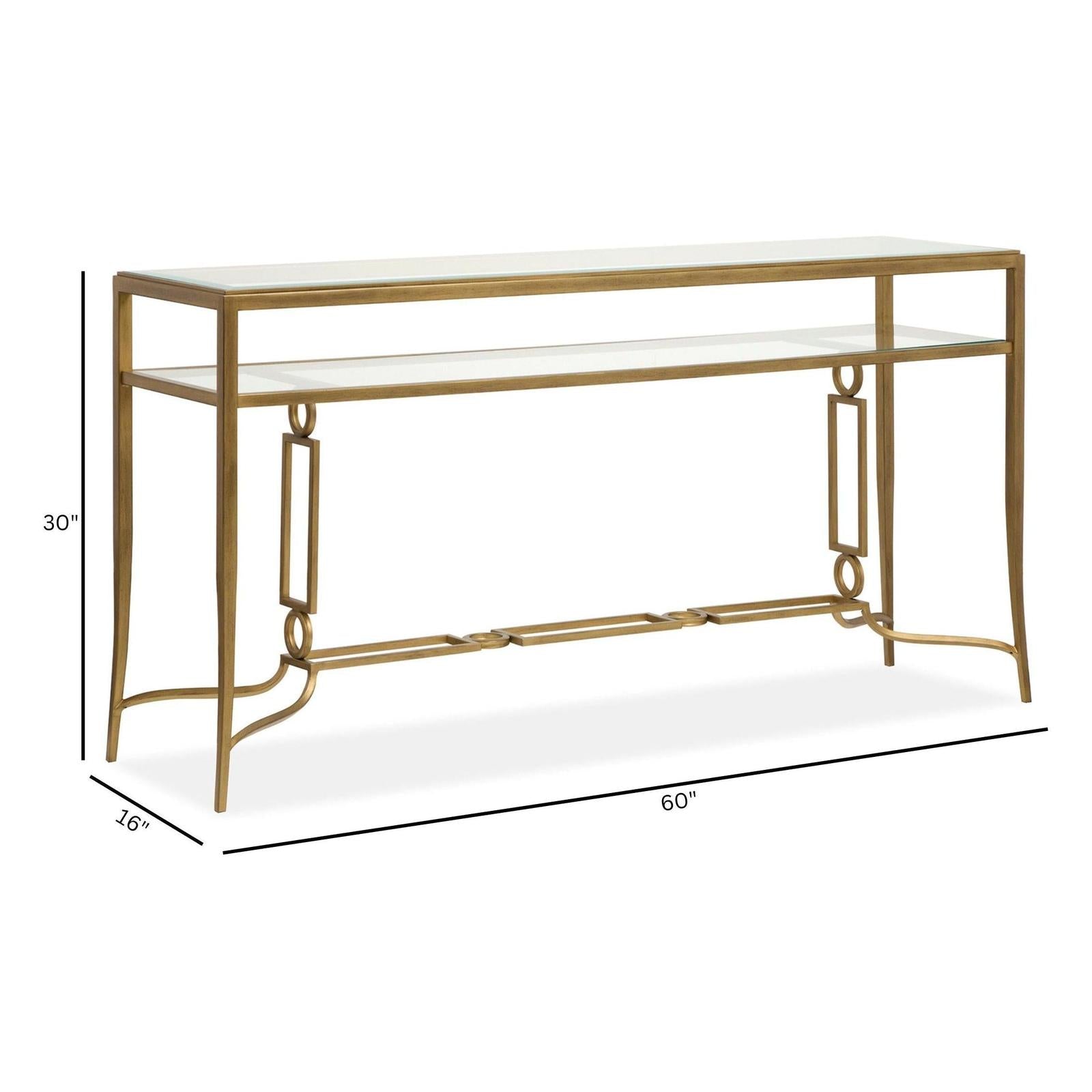 Magnussen Home Lorena Burnished Brass Rectangular Sofa Table